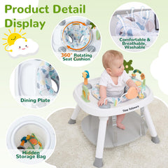 Time Followers 6-in-1 Baby Activity Center pink gear play area encourages problem-solving play
