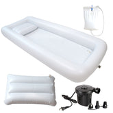Timisea inflatable bathtub in bedside bathing setup for elderly comfort