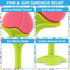 Tinabless teething keys in baby hand for easy grip.