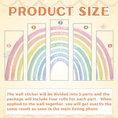 Tinideya rainbow wall decal pre-cut pieces simplify installation.