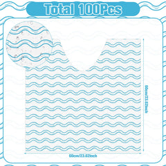 Tinideya white with blue waves design toilet mat adds clean aesthetic to any bathroom.