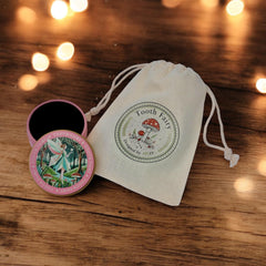TINIT Tooth Fairy Tin under pillow ready for nightly tooth ritual