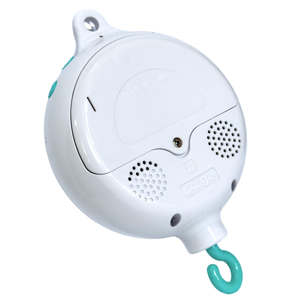 TINITIGIES crib mobile motor turning with music for soothing bedtime.