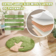 TINITIGIES oversized tummy time mat shows 53 x 37 inches of space.
