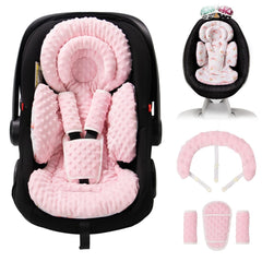 TinlyFinly pink dots infant car seat insert provides head and neck support