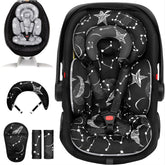TinlyFinly infant seat insert headpiece provides added newborn neck support.