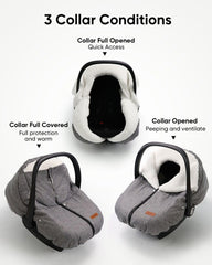 TinlyFinly front-center zipper for easy access while keeping cold air out