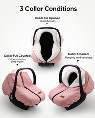 The center zipper provides easy access while helping control exposure to cold air.