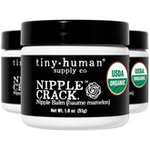 Tiny Human Supply Co Organic Nipple Cream 3-Pack balm for comfortable breastfeeding without washing off