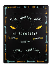 Tiny Idea's Arrows chalkboard with chalk, easy monthly updates