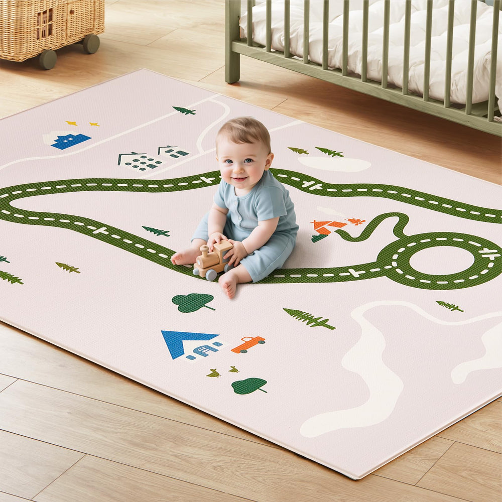 Tiny Land Forest Wonders Crawling Mat full view offers a spacious, safe play area.