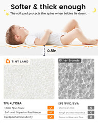 Texture close-up of Tiny Land Forest Wonders Crawling Mat shows a durable, non-slip surface.