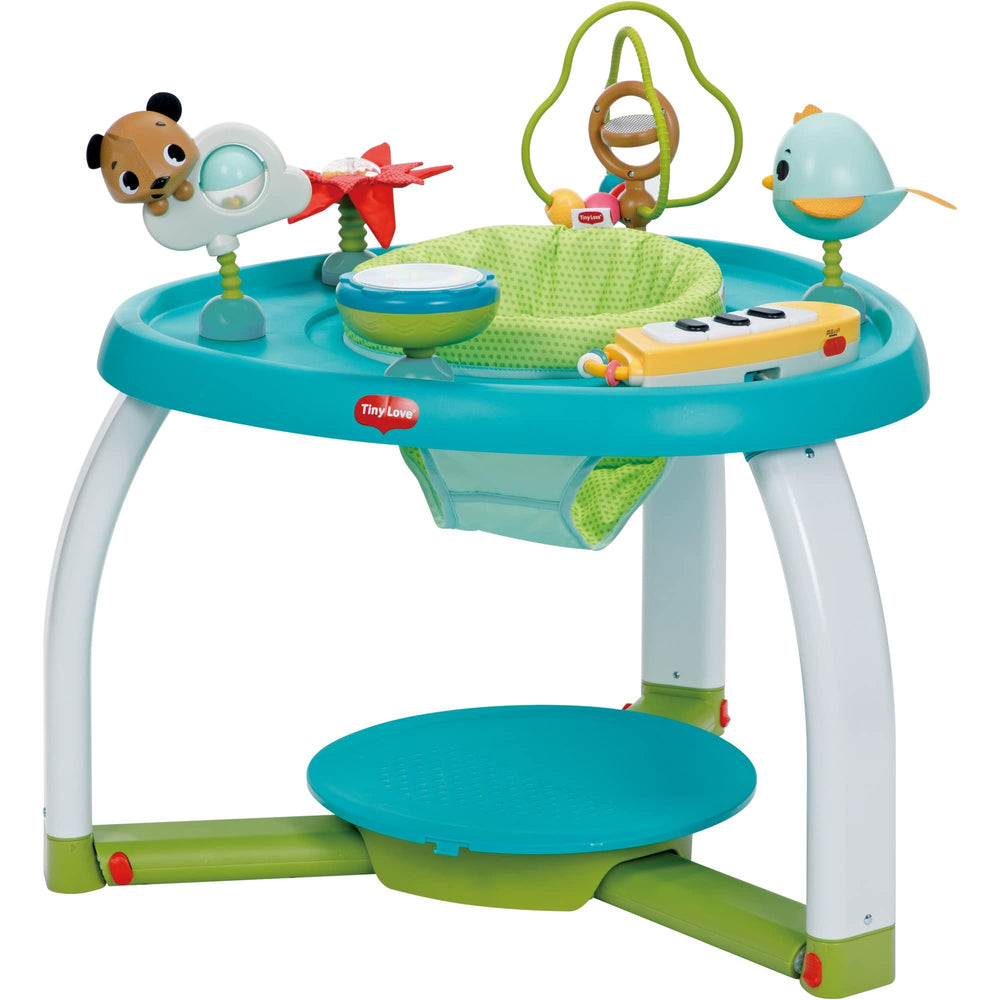 Tiny Love Here I Grow five-in-one stationary activity center offers versatile early play options.