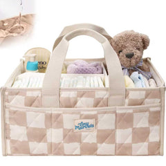 Tiny Marvels diaper caddy with water-repellent fabric keeps essentials dry and ready