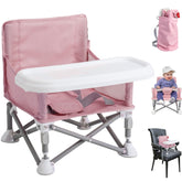 Tiny Marvels portable 3-in-1 chair assembled for travel ready meals