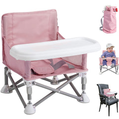 Tiny Marvels portable 3-in-1 chair assembled for travel ready meals