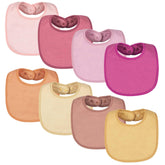 Tiny Twinkle 8-pack bibs deliver dry comfort for drool protection.