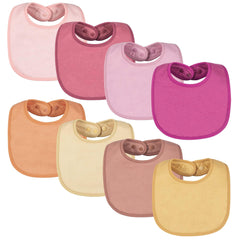 Tiny Twinkle 8-pack bibs deliver dry comfort for drool protection.