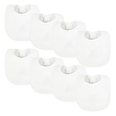 Tiny Twinkle 8-pack bibs with waterproof lining protect outfits during drool and teething.