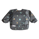 Tiny Twinkle long sleeve bib front view keeps little mess contained during meals.