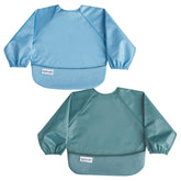 Tiny Twinkle long-sleeve bib with wipe-clean surface keeps messy meals quick and easy.