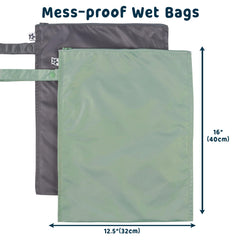 Tiny Twinkle Mess Proof Wet Bag used as diaper storage on the go