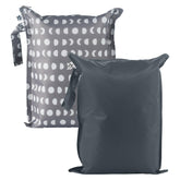 Tiny Twinkle Mess Proof Wet Bags folded flat for travel convenience