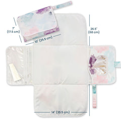 Tiny Twinkle changing pad with built-in wipes pocket for quick access.