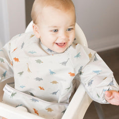 Tiny Twinkle waterproof-smock bib with full-coverage design protects outfits at feeding time