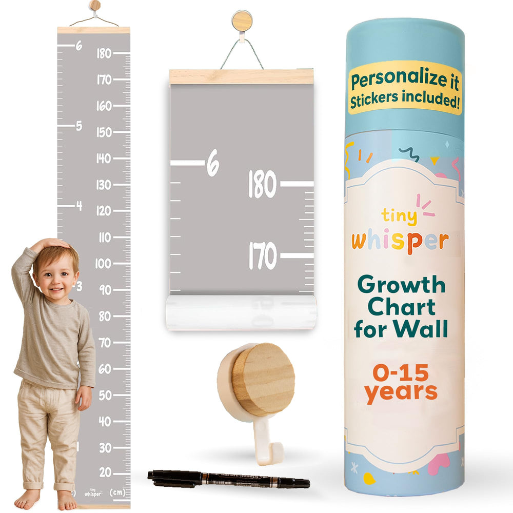 Tiny Whisper kids height chart with stickers for playful growth tracking in nursery