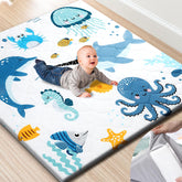 TinyHarbo premium foam baby play mat with removable cover for easy washing