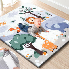 TINYHARBO Premium Foam Baby Play Mat with removable cover for easy cleaning.