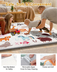 TINYHARBO Premium Foam Baby Play Mat in-use tummy time on a spacious surface
