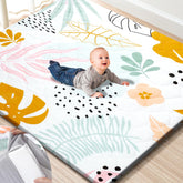 TinyHarbo Premium Foam Baby Play Mat with 59 by 59 inches cover offers a soft surface
