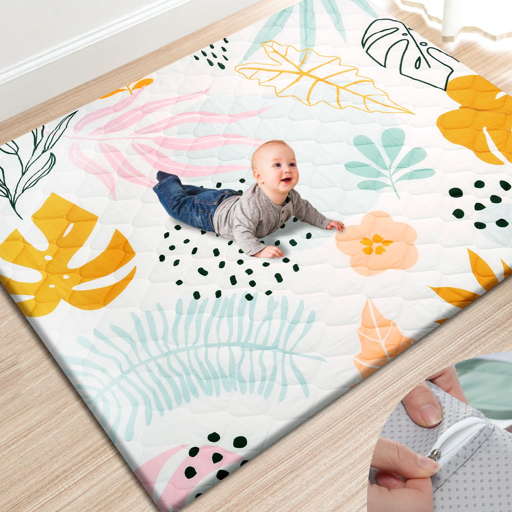 TINYHARBO play mat with removable cover for quick, mess-friendly cleaning