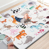 TINYHARBO premium play mat cover demonstrates easy machine-wash cleaning benefits.