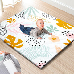 TinyHarbo Premium Foam Baby Play Mat with thick padding for extra cushion on hard floors.
