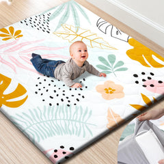 TinyHarbo premium foam play mat with removable cover for easy washing and safe play.