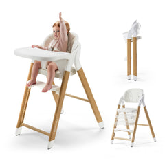 Tinyiota high chair baby seat setup demonstrates a secure feeding moment.