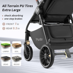 Tinyiota stroller 14 inch spacious seat supports growing children