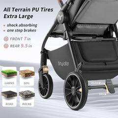 Tinyiota spacious 14-inch seat supports growing toddlers with plush padding.