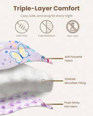 TinyPalsa reinforced stitching detail helps keep fill evenly distributed night after night