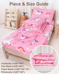 TinyPalsa fitted sheet with 8-pocket design anchors snugly on toddler mattress.