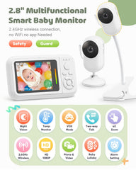 TinyShield monitor on a stand for bedside or shelf placement with clear view.