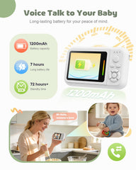 TinyShield infrared night vision provides a clear view in darkness without disturbing baby.