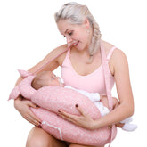 TinyTotsJoy nursing pillow edge design frees a hand during feeding for mom