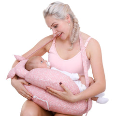 TinyTotsJoy nursing pillow edge design frees a hand during feeding for mom