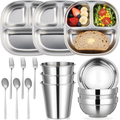 Tioncy kids dinner set divided plate shows balanced portions for meals