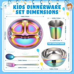 Tioncy stainless steel kid bowl shows rainbow color and durable rust resistance.