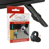 TipNot TV Anchor: easy peel-and-stick installation on a TV stand.